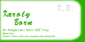 karoly born business card